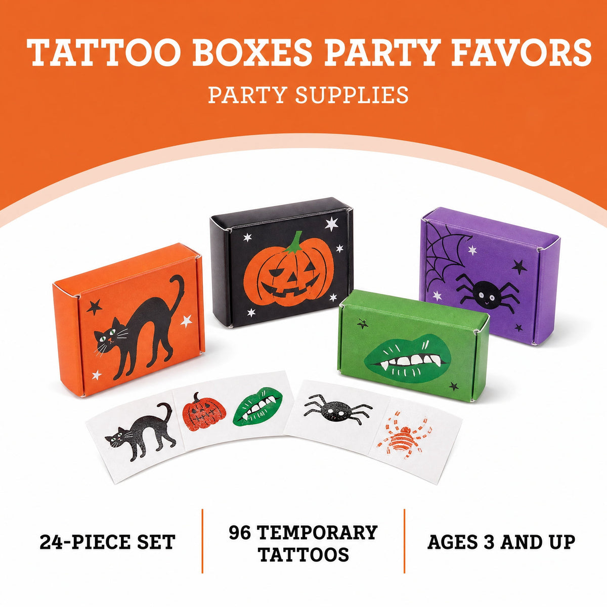 Tattoo Boxes Party Favors, 24 Pieces, Halloween by Way To Celebrate