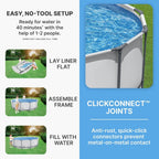 Steel Pro MAX 14 Foot x 48 Inch Round Steel Frame Above Ground Pool Set With 1,000 Filter Pump, Ladder And Cover - Gray