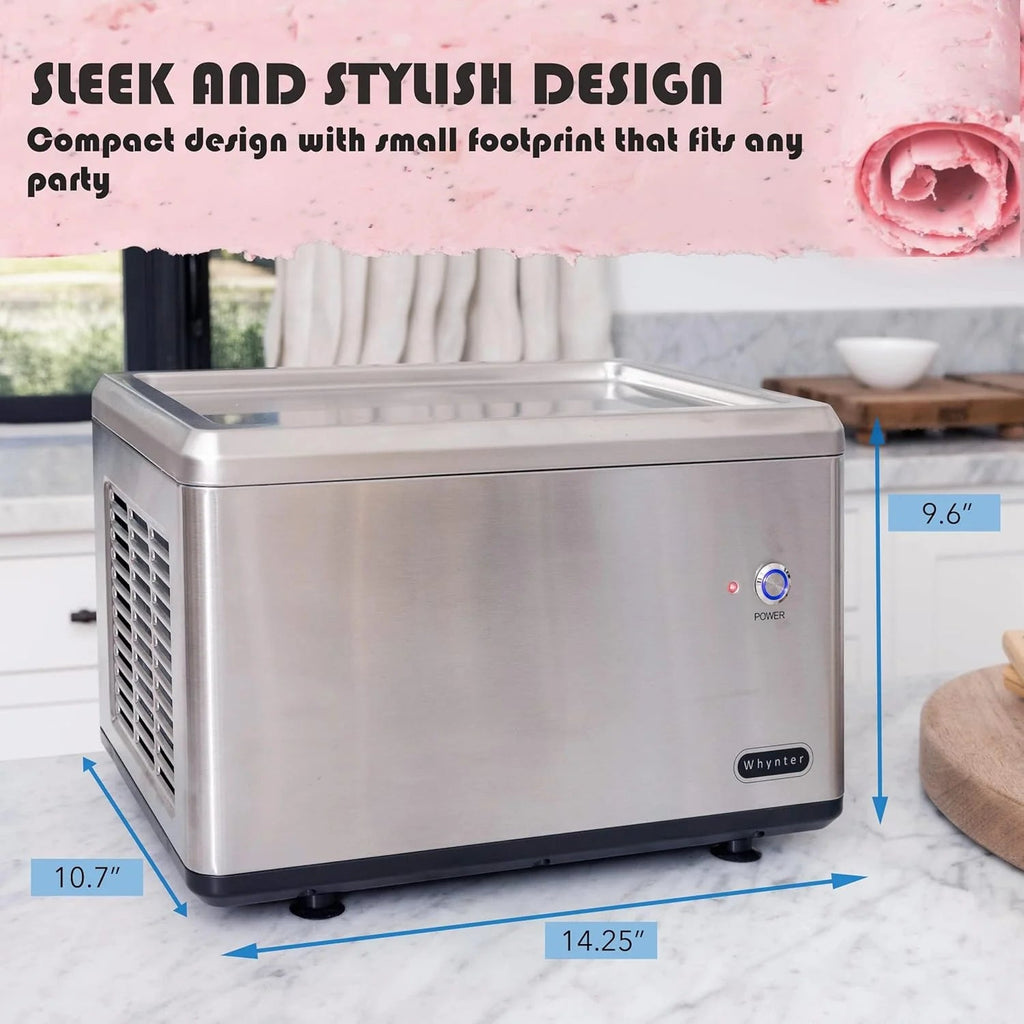 Whynter Rolled Ice Cream Maker With Compressor, 0.5-Quart Stainless Steel - ICR-300SS