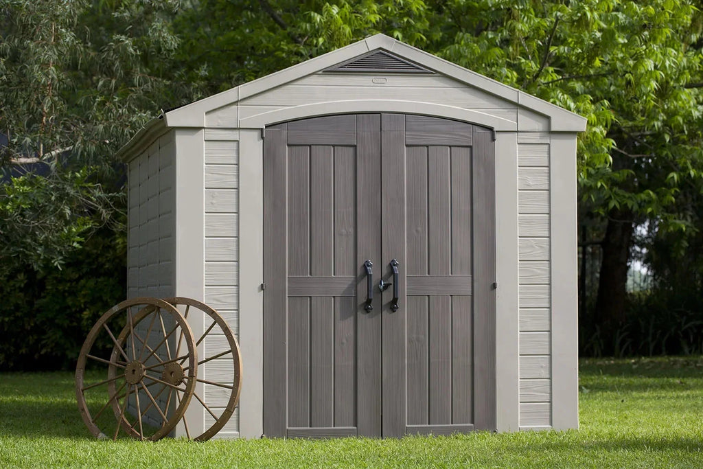 Keter Resin Outdoor Storage Shed, Taupe, 8 x 11 Foot - Factor