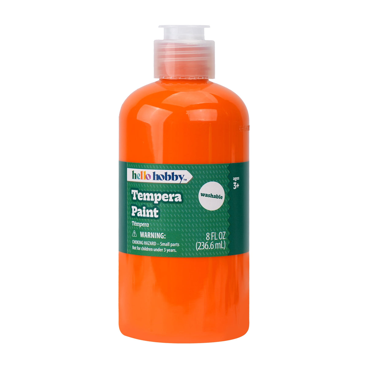 Hello Hobby 8 fl oz White Tempera Paint, Washable Craft Paint for Kids, Teachers, and School Projects