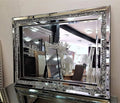 SHYFOY Rectangle Decorative Wall Mirror With Crushed Diamond, Silver