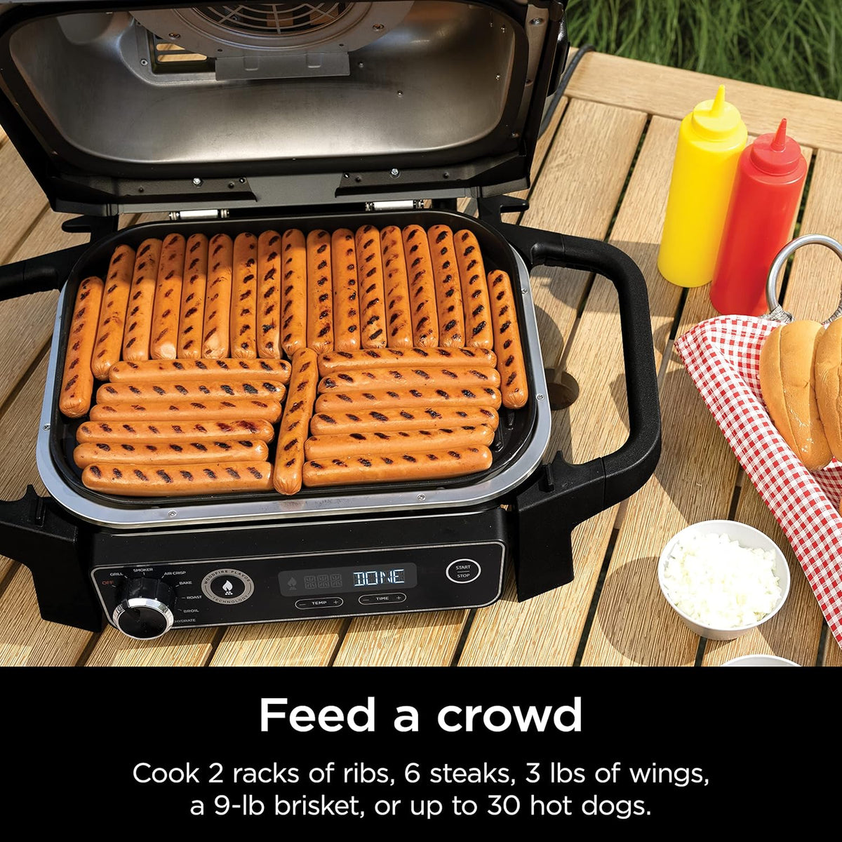 Ninja Woodfire 7-in-1 141-sq-in Outdoor Electric Grill, Smoker & Air Fryer - OG701