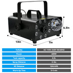 Yexmas 600W Fog Machine with Disco Ball & 8 RGB LED Lights – 2000CFM and Remote Control for Parties, Weddings, Halloween & DJ Events