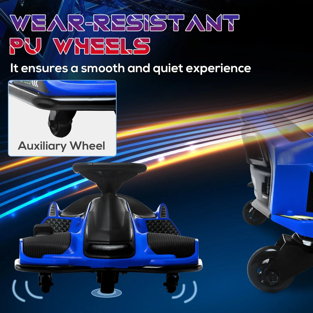 Aosom 12V Electric Drifting Go Kart With Slow Start, Music And Lights