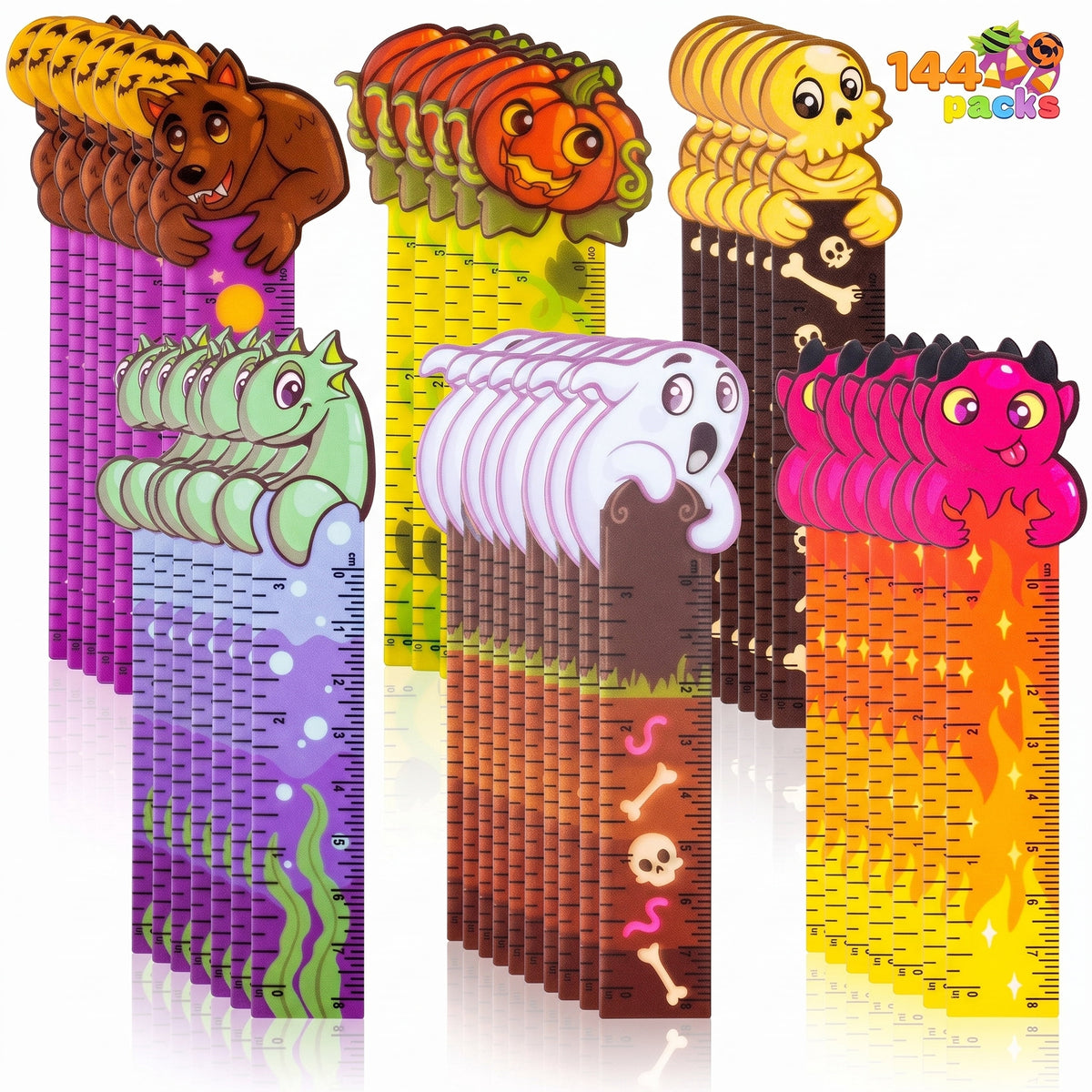Joyfy 48 Pcs Halloween Pencils Bulk with Eraser for Kids, Colorful Pencils Stationery Pencil Set, Halloween Favors Prizes for Kids, Halloween Bulk Toys