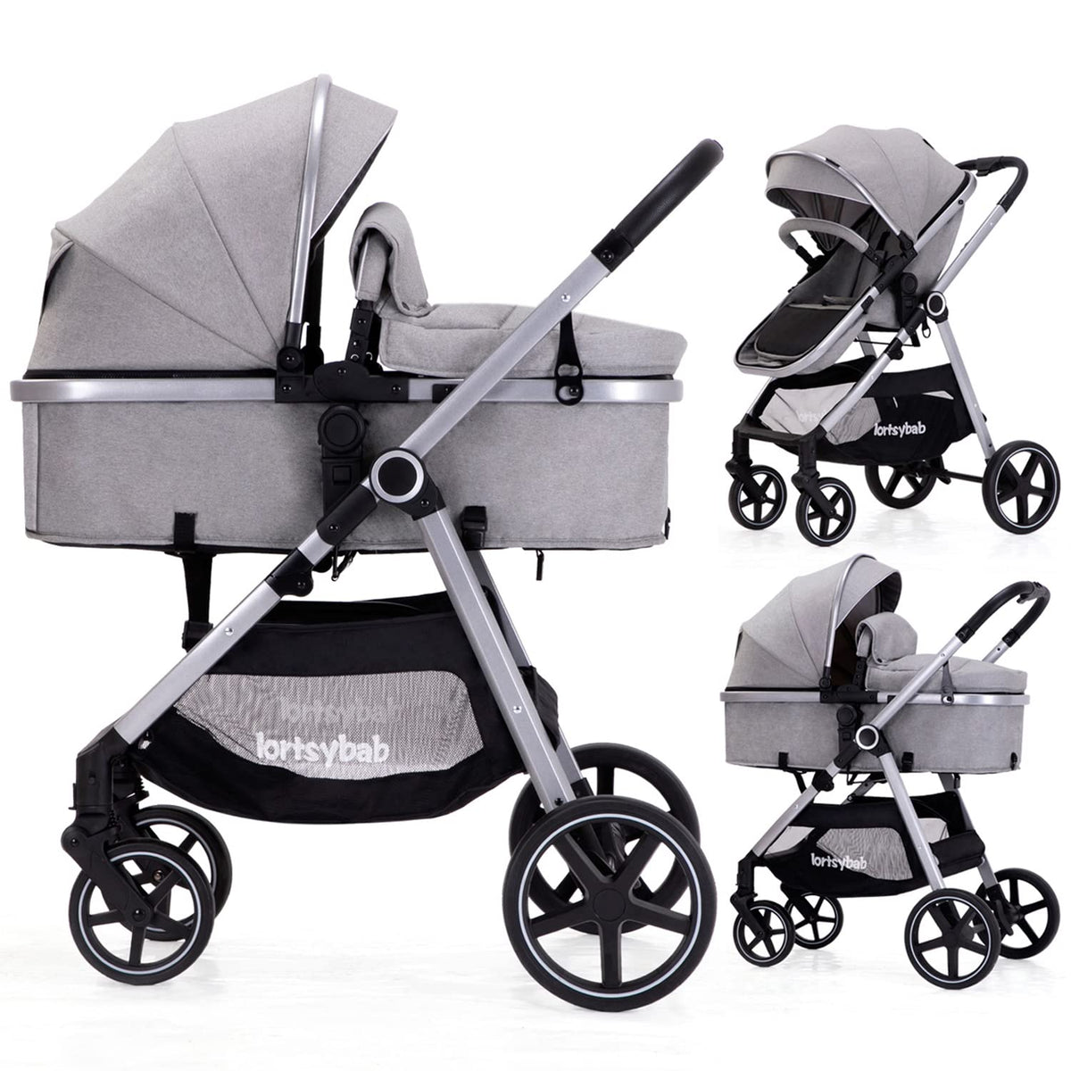 Lortsybab 2-in-1 Baby Stroller With Reversible Seat - 32in x 23in x 42in