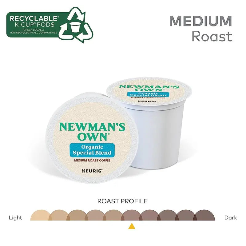 Newman's Own Organics Medium Roast Coffee K-Cup Pods, 96 Count