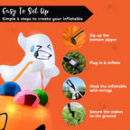 Joyfy 5ft Halloween Inflatables Light up Cute Ghost
