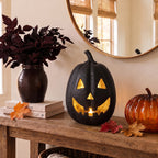 My Texas House Halloween Jack-o'-Lantern Tabletop Decoration, Black, 13"