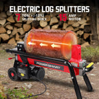Electric Log Splitter 7-Ton, 15 Amp, Horizontal Full Beam Design With Steel Wedge