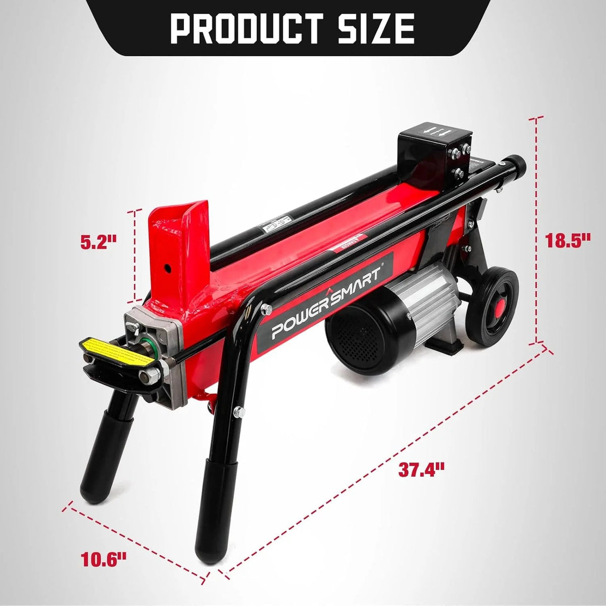Electric Log Splitter 7-Ton, 15 Amp, Horizontal Full Beam Design With Steel Wedge