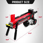 Electric Log Splitter 7-Ton, 15 Amp, Horizontal Full Beam Design With Steel Wedge