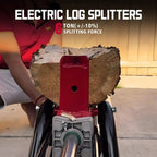 Electric Log Splitter 7-Ton, 15 Amp, Horizontal Full Beam Design With Steel Wedge