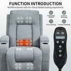 Lazy Boy Power Lift Recliner Chair With Massage, Lumbar Heating, USB Port And Cup Holders - Single Motor