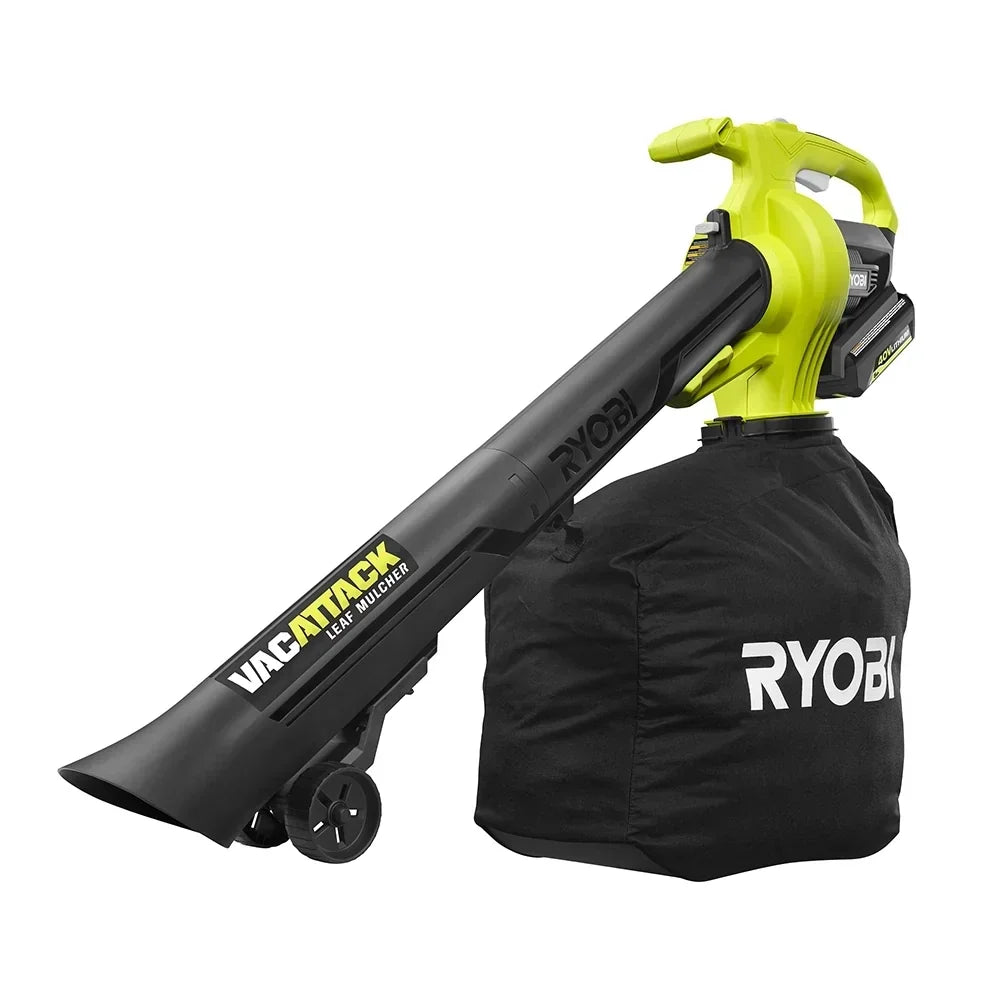 RYOBI 40V VAC ATTACK Leaf Vacuum/Mulcher Kit - (2) 40V 5.0 Ah Batteries