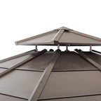 10 x 10 ft Cedar-Framed Gazebo With Steel 2-Tier Hip Roof Hardtop