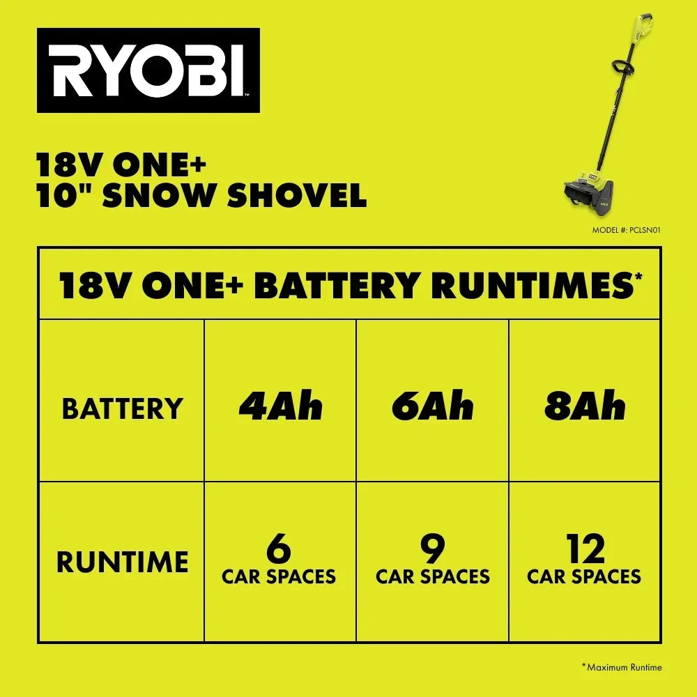 RYOBI 18V ONE+ 10" Snow Shovel Kit - Throws Snow Up to 25' Away