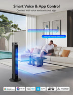 GoveeLife 42in Smart Tower Fan, 12 Speeds, 5 Modes, Black