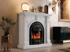 BLANKSPACE 48in Electric Fireplace With Mantel and TV Stand - Black Birdcage
