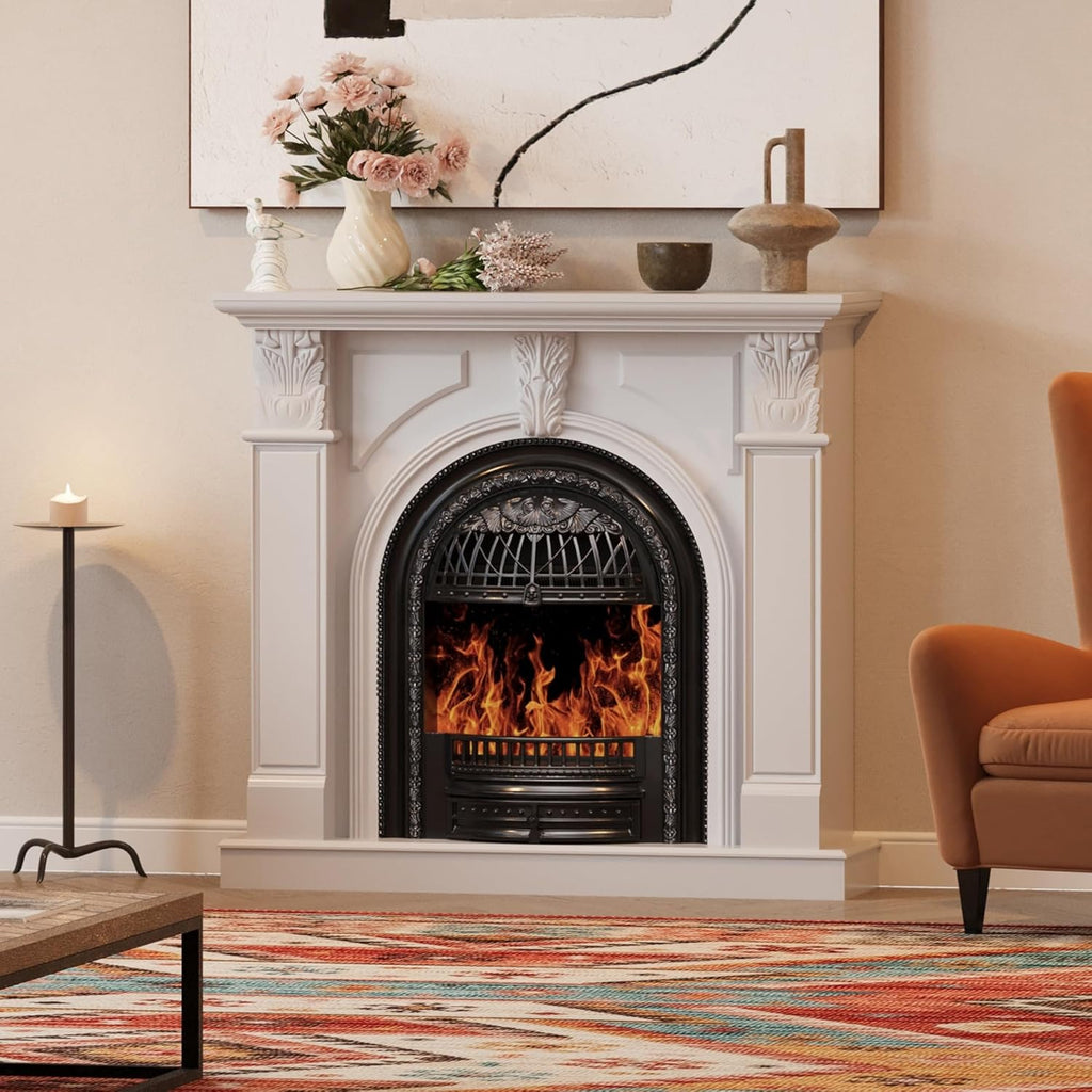 BLANKSPACE 48in Electric Fireplace With Mantel and TV Stand - Black Birdcage