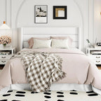 Allewie Queen Lift Up Storage Bed Frame With Wingback Headboard, Light Beige - 80.7 x 60.6 x 44.5 in