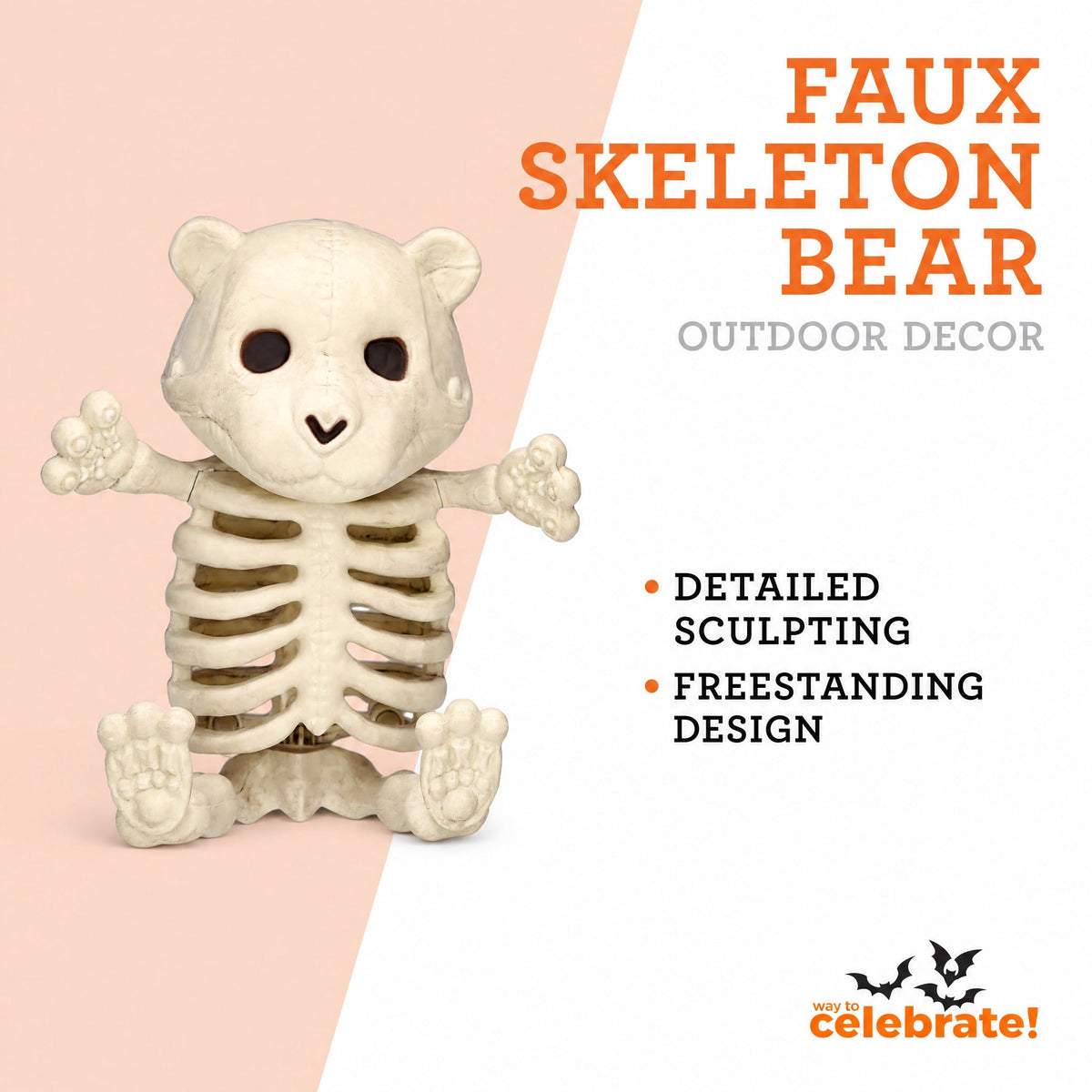 Faux Skeleton Bear Decoration, 5.2", Halloween by Way To Celebrate