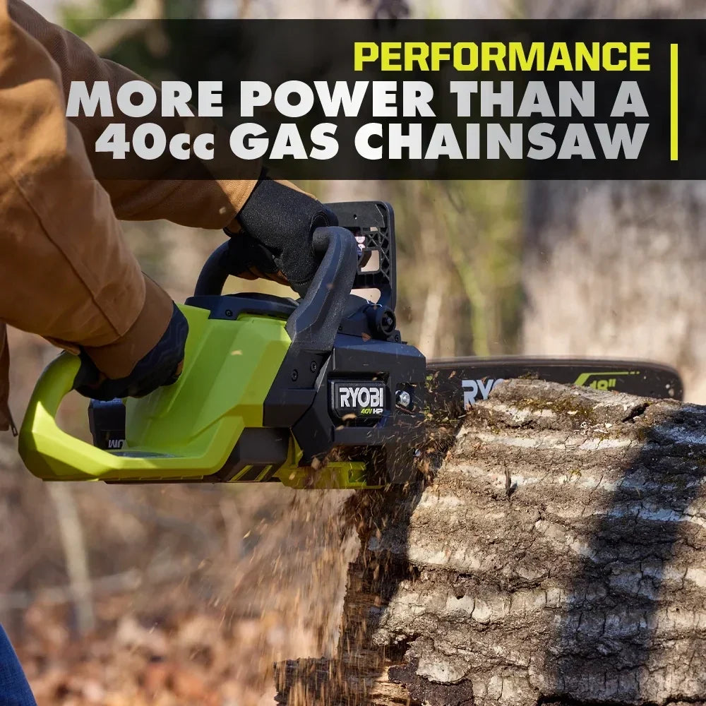 RYOBI 40V HP Brushless 18" Chainsaw Kit - Over 90 Cuts per Charge