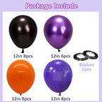 12 Inch Latex Balloons 30Pcs Halloween Party Decorations, Black Orange Confetti Balloons Set for Birthday Party Supplies, Helium Air Inflation