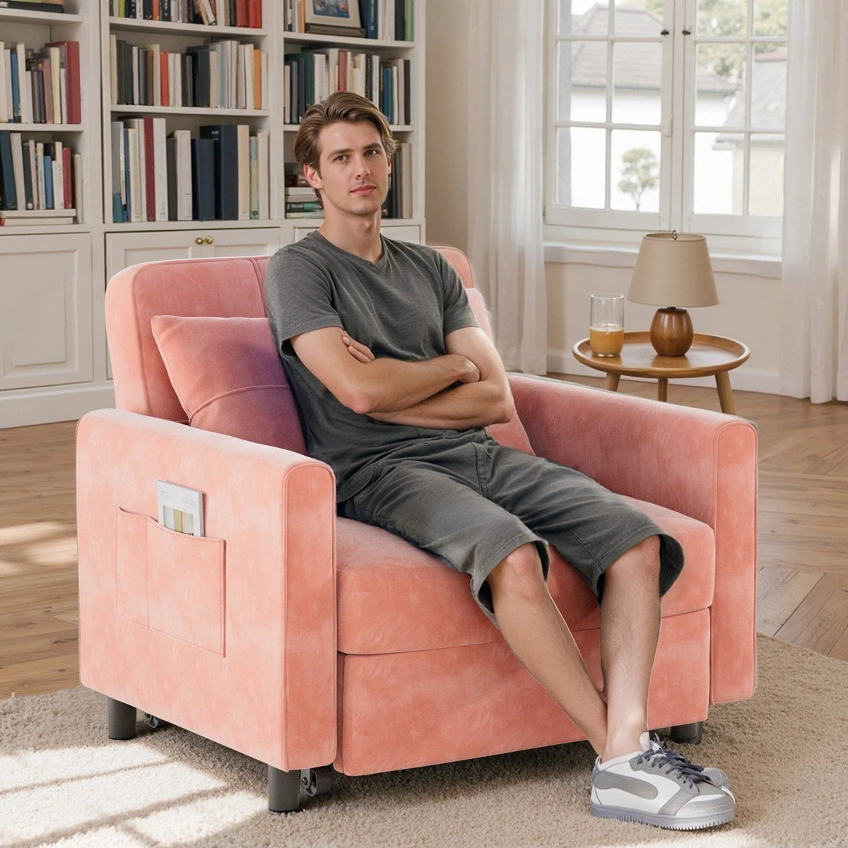 3-in-1 Adjustable Pull-Out Sleeper Sofa Bed With 330 Pounds Capacity