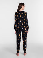 Peanuts Halloween Women’s Snoopy Matching Family Sleepwear Long Sleeve Top and Pants Pajama Set, 2 Piece