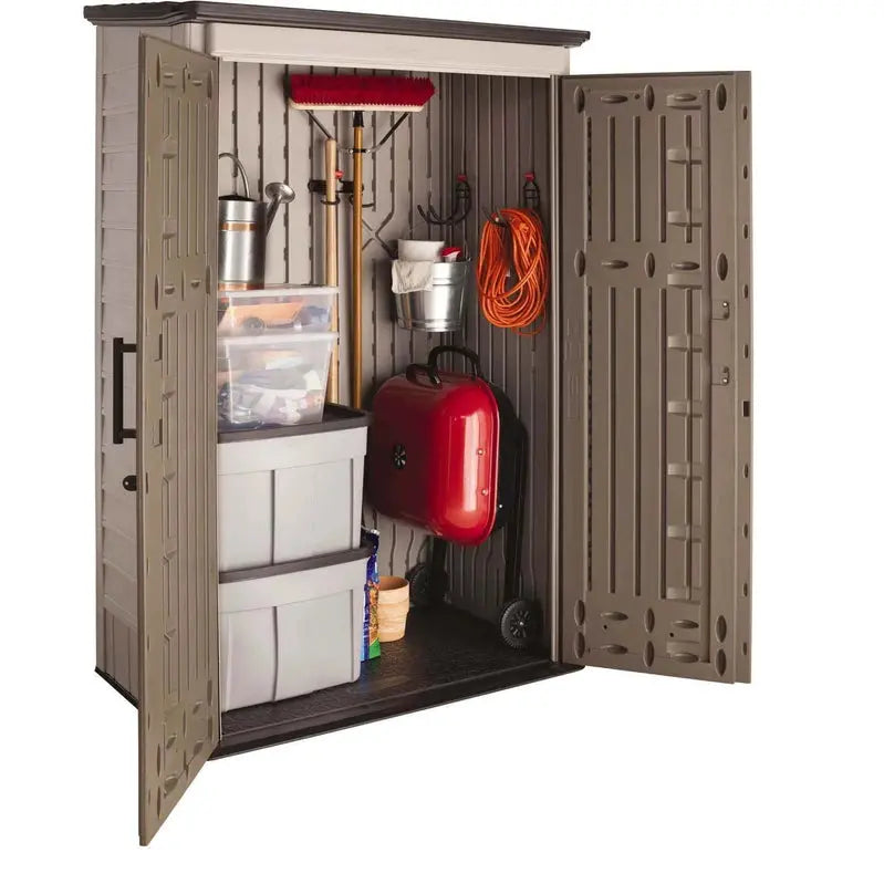 Rubbermaid Outdoor Storage Shed 52-Cubic-Foot Lockable UV-Resistant Heavy-Duty Resin