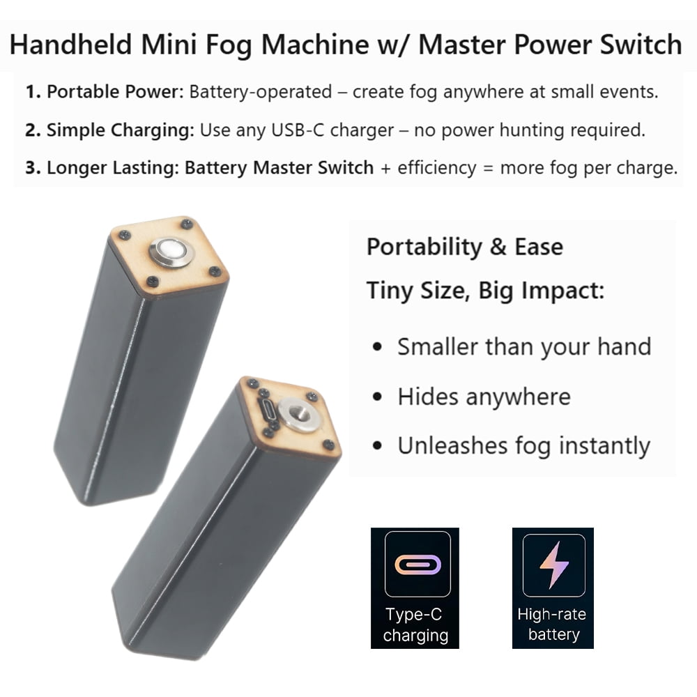 Portable Mini Smoke Machine Handheld fog Machine for Photography Cosplay Smoke Making Machine Outdoor Events, Parties