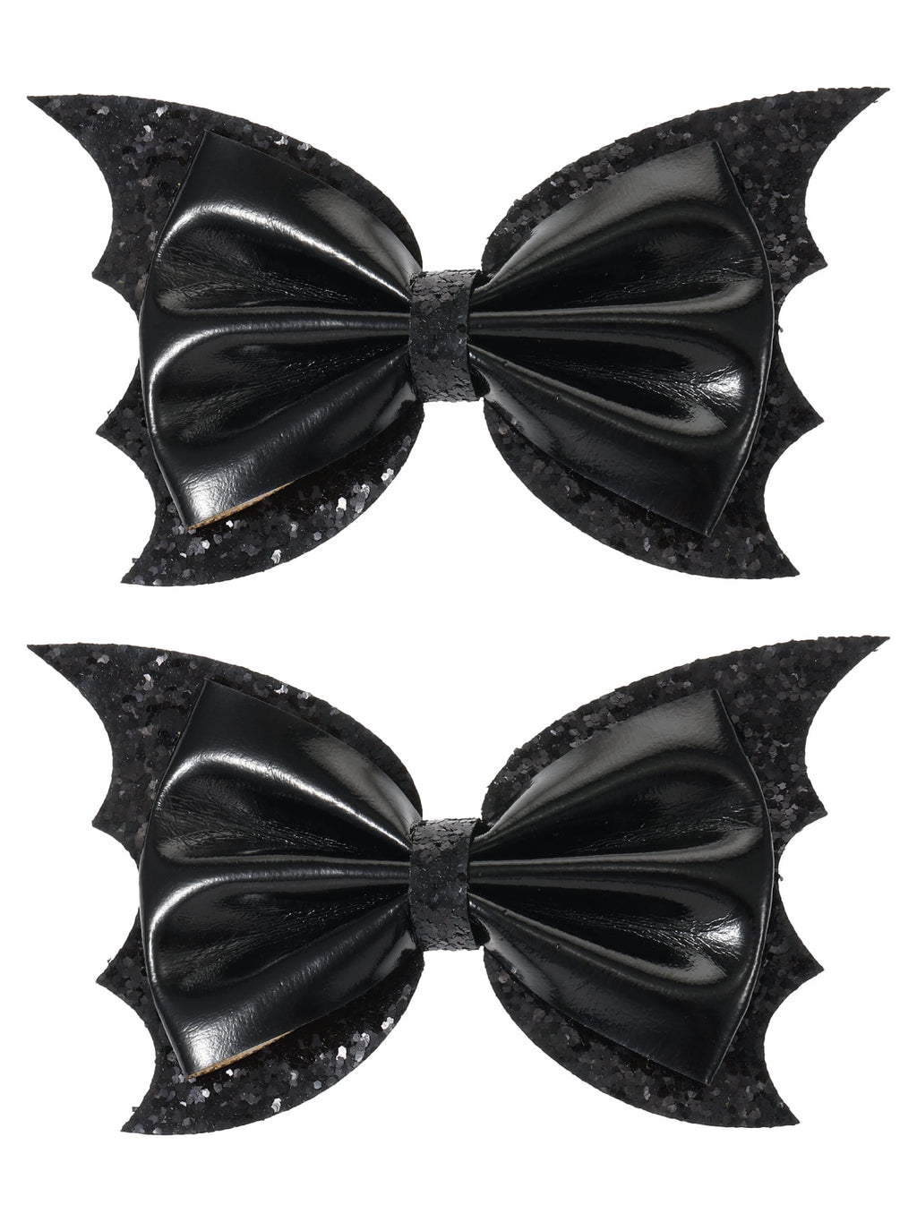 Way to Celebrate Halloween Mini Bat Bow Hair Clip Set, Black, 2 Pieces, Alligator Hair Clip
