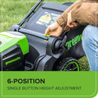 Greenworks 60V 17 inch Brushless Push Lawn Mower And 13 inch String Trimmer Combo With 4.0Ah Battery And 3A Charger