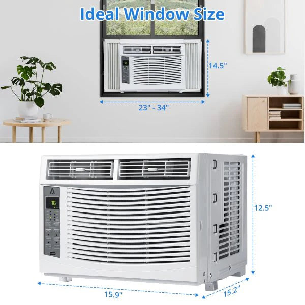 6,000 BTU 115V Window Air Conditioner With Reusable Filter - Cools Rooms Up To 250 Sq. Ft.