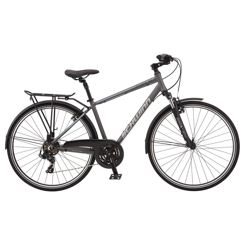 Schwinn Network 6c Hybrid Bike, 21 Speeds, Large 19.5 in Men's Style Frame, 700c Wheels, Grey