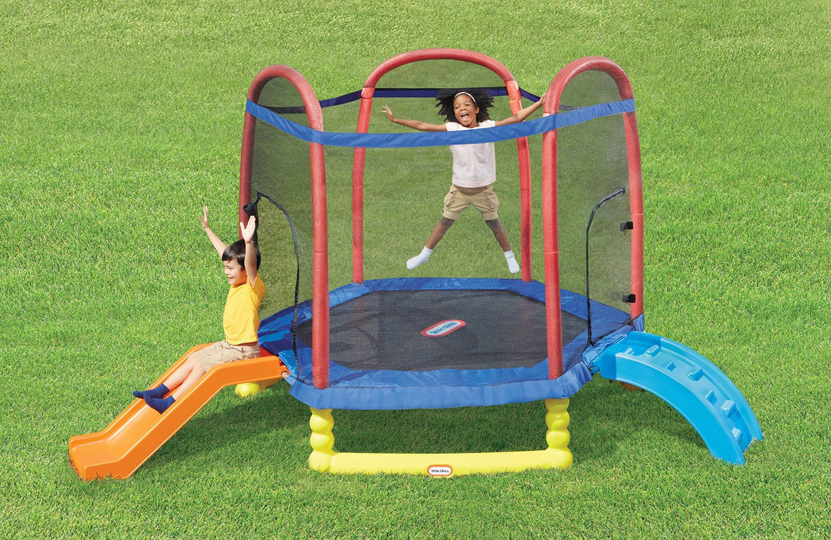 Little Tikes 7 ft Climb N Slide Trampoline With Enclosure