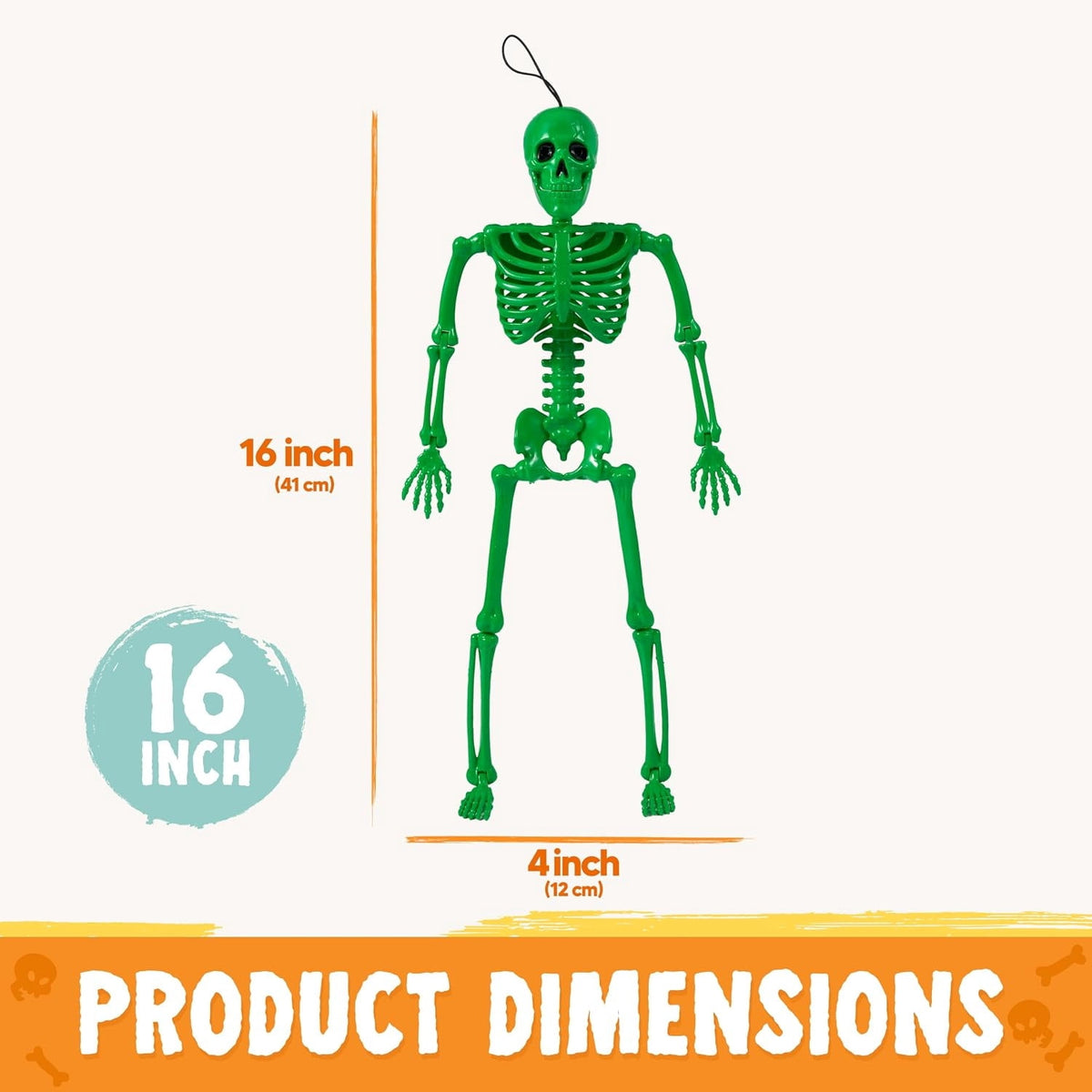 Joyfy 16" Glow in the Dark Skeleton, 5PCS Set