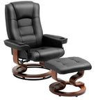 AVAWING Faux Leather Swivel Massage Recliner Chair With Ottoman - Black