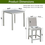 Modern 5-Piece Counter Height Dining Set With Square Table And 4 Upholstered Chairs