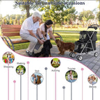 4-Wheel Foldable Pet Stroller With 2 Cages