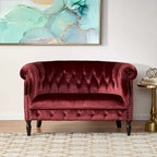 Christopher Knight Home Velvet Tufted Scroll Arm Loveseat, 30.75 x 51.5 x 30.5 Inches - Milani