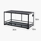 REPTI-ZOO Glass Terrarium, Front Double Doors, 40 Gallon