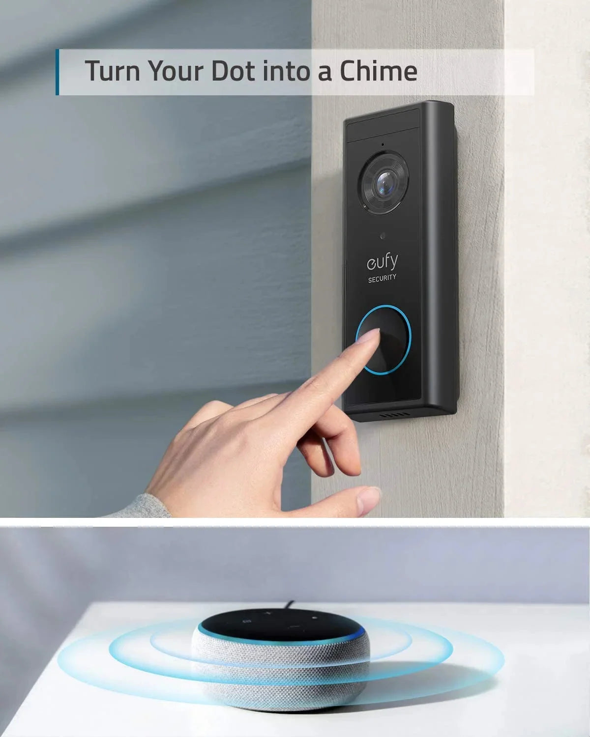 Anker eufy Security Wireless Video Doorbell, Battery-Powered, 2K HD