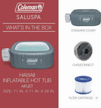 Coleman 4 To 6 Person Square Inflatable Hot Tub With 114 AirJets, Gray - 15442