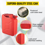 VEVOR Steel Jerry Fuel Can 5.3 Gallon/20 L, 2 Count, Red - 2X20LRED
