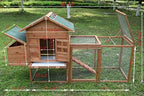 ECOLINEAR Outdoor Wooden Chicken Coop With Nest Box, 80.7in x 26in x 44.5in, Natural Wood