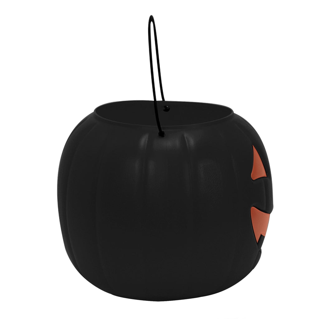 Jack-o'-Lantern Trick-or-Treat Pail, Black, 8", Halloween by Way To Celebrate