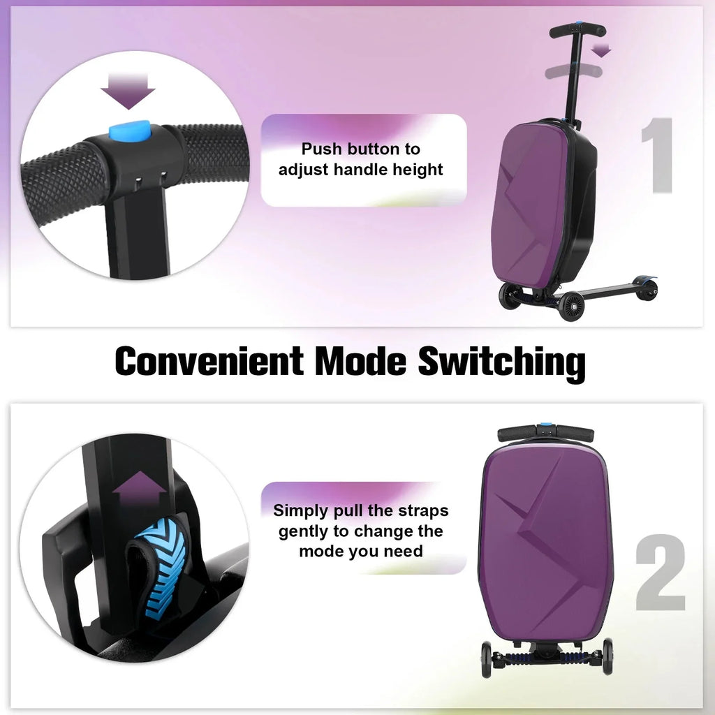 Advwin Scooter Luggage, 37 L, Pink